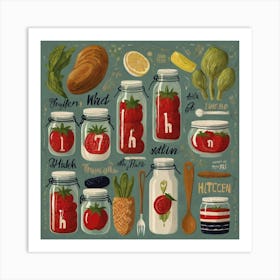 Mason Jars Art Print