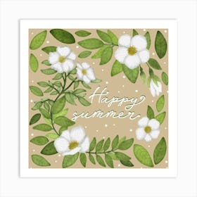 White flowers in the garden Art Print