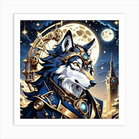 Steampunk Wolf 6 Art Print