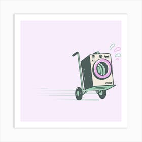 Washing Machine On Wheels Art Print