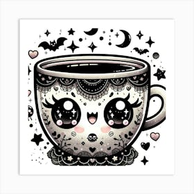 Sugar Skull Coffee Cup 1 Art Print