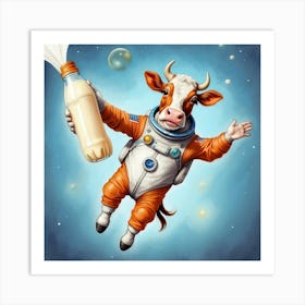 Cow In Space 6 Art Print