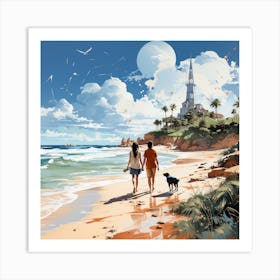 Sun Kissed Serenity Capturing Coastal Elegance Art Print