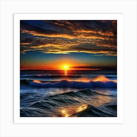 Sunset Over The Ocean 115 Art Print