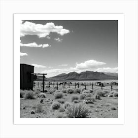 Black And White Desert Scene Art Print