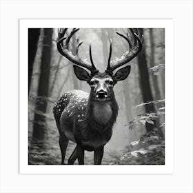 Deer In The Woods 83 Art Print