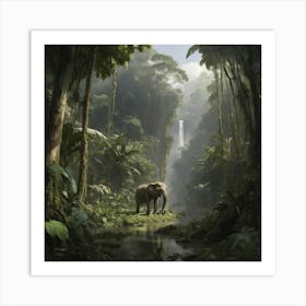 Elephant In The Jungle Art Print Paintings Art Print