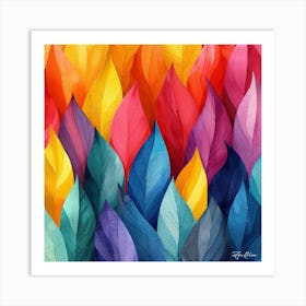 Colorful Leaves Art Print