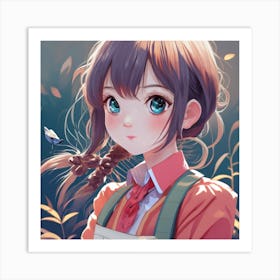 Very Cute Anime Photo Painting Cinematic Fa Art Print