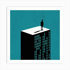 Man On Top Of Building 2 Art Print