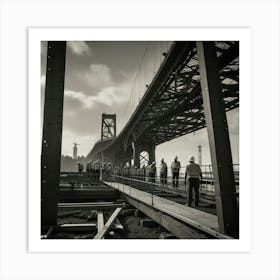 San Francisco Bay Bridge Construction 1 Art Print