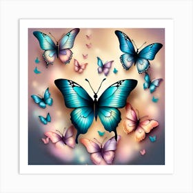 Butterfly Wallpaper Art Print