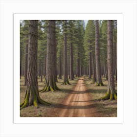 Dirt Road In The Forest 1 Art Print