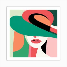 Portrait Of A Woman In A Hat 1 Art Print