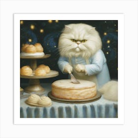 Baking Cat Art Print