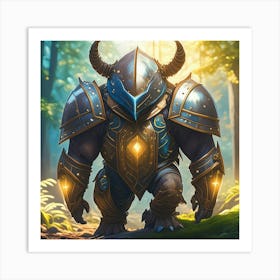 Magical animal beast wearing with armor Art Print