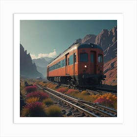 Train In The Mountains 1 Art Print