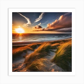 Sunset On The Beach 1058 Art Print