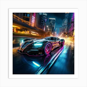 Futuristic Racing Car Art Print