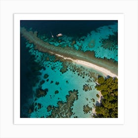 Aerial View Of A Tropical Island 8 Art Print