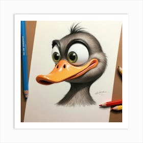 Duck Drawing 3 Art Print