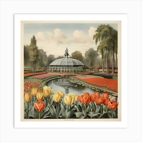 Tulips In The Park Art Print