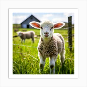 Grass Husbandry Friendly Pasture Day Many Fauna Country Rural Little Green Farm Cute Ho (2) Art Print