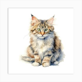 Kurilian Bobtail Cat Portrait 2 Art Print