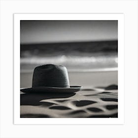 Hat On The Beach Art Print