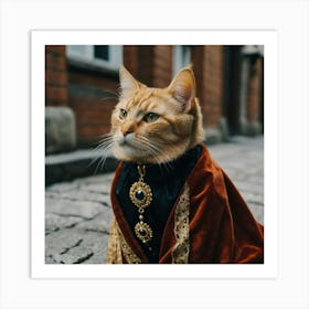 Leonardo Kino Xl A Cute Cat Wears Like A King 3 Art Print