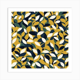 Leafy Pattern, A Seamless Pattern, Flat Art, 163 Art Print