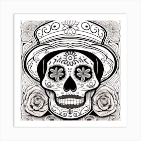 Day Of The Dead Skull 9 Art Print