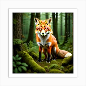 Red Fox In The Forest 8 Art Print