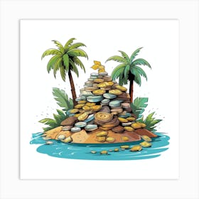 Gold Coins On An Island 1 Art Print