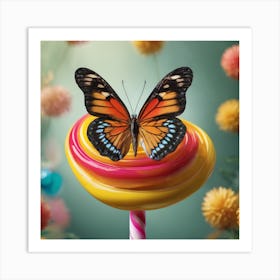 Butterfly On A Lolly Art Print