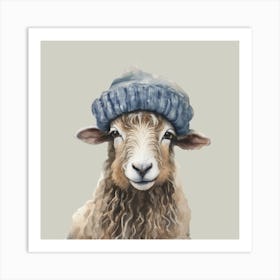 Rory Sheep Hat Scarf Final Flattened Plain Art Print