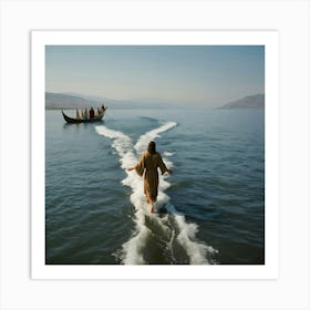 Jesus On The Sea Of Galilee Art Print