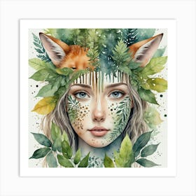 Foxes In The Forest Art Print