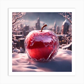 Zbrush Central Contest Glass Apple With A Glowing Cit 1 Art Print