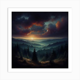 Sunset In The Mountains 158 Art Print