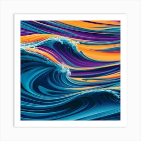 Abstract Wave Painting 15 Art Print