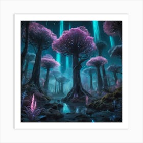 Psychedelic Forest Paintings Art Print Art Print