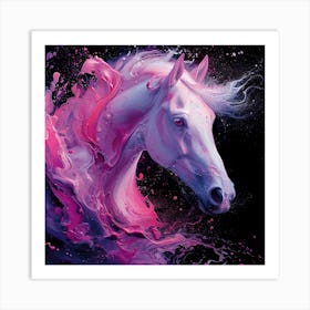 Horse In Pink And Purple Abstract Splendor 3 Art Print