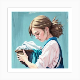 Basket of Laundry   Art Print