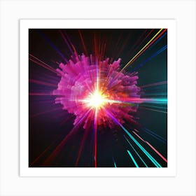 Laser Explosion Glitch Art 13 Art Print