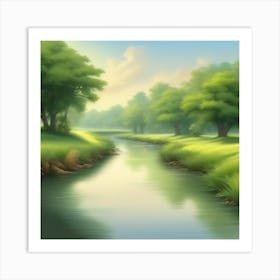 River In The Forest 36 Art Print