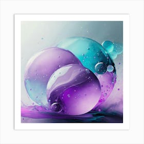 Abstract Purple Bubbles Art Print