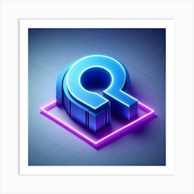 Q neon art Art Print