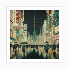 Tokyo At Night Art Print