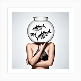 Fish Bowl Head 2 Art Print